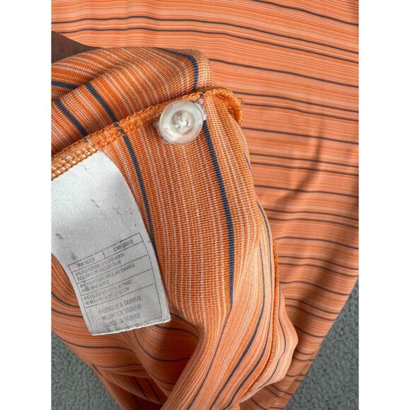Nike Golf Polo Shirt Mens Size XXL 2x Orange with Stripes Short Sleeve Logo - Picture 8 of 9